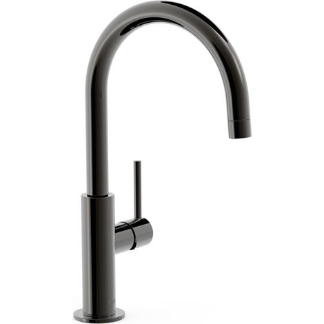 TRES 26290402KM STUDY Grifo Monomando Caño Alto con Maneta Lateral para Lavabo Color Negro Metalizado - ref: 26290402KM