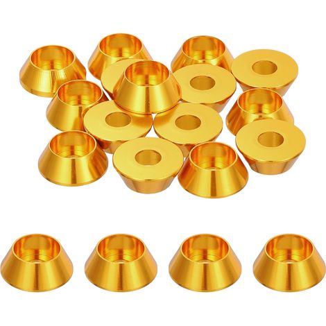 20 Pièces Rondelles à Tête Fraisée, Rondelles de Tasse M5 x 14 mm, Rondelle Fraisée, Rondelle Boulon En Aluminium Pour vis à tête, tige filetée, Accessoires Mécaniques, Or (1/5)