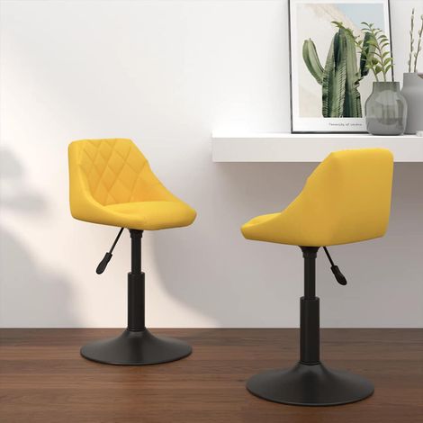 Sillas de comedor giratorias 2 uds terciopelo amarillo mostaza vidaXL (1/5)