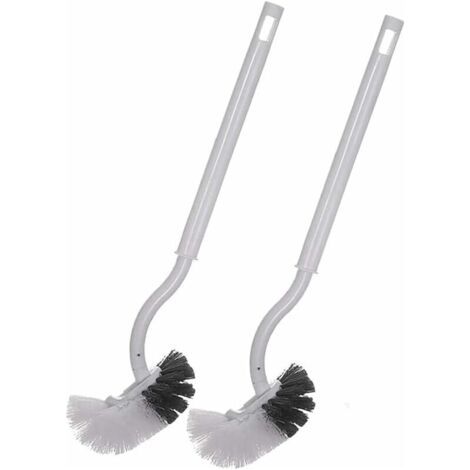 Brosse de toilette Brosse de toilette Brosse de toilette en plastique à long manche avec poils solides, utilisée pour le nettoyage des toilettes, nettoyage en profondeur, lot de 2 pièc (1/5)