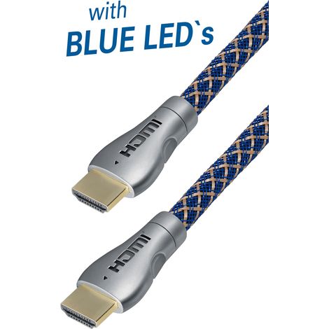 Cavo hdmi™ ad alta velocità con ethernet hdmi-plug 19 pin - hdmi-plug 19 pin, 0,5 m, 4k, uhd, 3d, cable - ø 8,0 mm, awg30 (1/3)