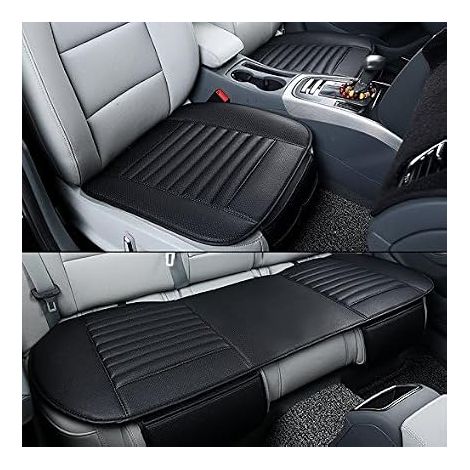 Housse de Coussin de Siège de Voiture - Protecteur de Siège Auto Respirant - Accessoires d'auto de Voiture Cuir PU - 2 Housses de Siège Avant et 1 Siège Arrière (1/5)