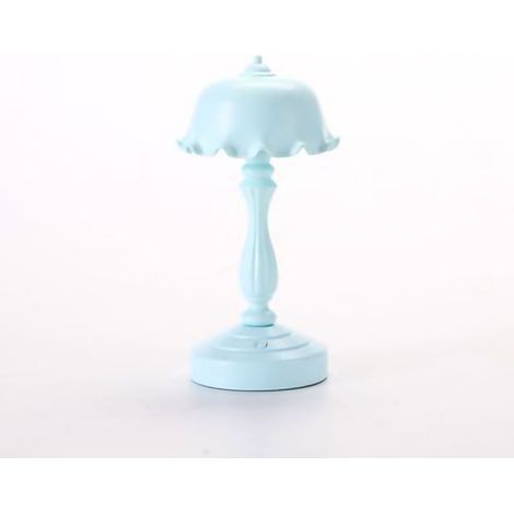 Lampe de bureau bleu clair rétro, jolie feuille de lotus, romantique, USB, pour chambre à coucher, LD05, lampe de chevet pour filles