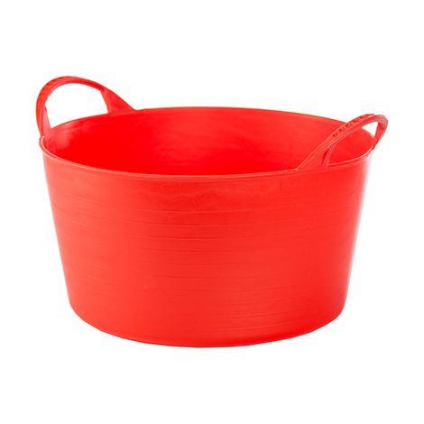 Capazo flexible Ø35x23cm de 12 litros de capacidad fabricado en plástico color rojo (1/2)