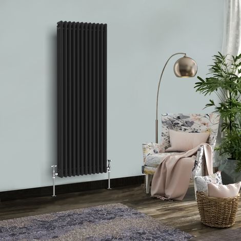 Traditional Radiator Cast Iron Style Radiator 3 Column Black 1500 x 560mm