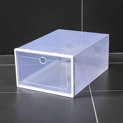 Boite De Rangement Pour Chaussures - Transparente - Pliable - Empilable - Ventilée - 33 X 23 X 14 Cm - 1 Pièce (1/3)