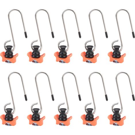 Ancre d'arrimage avec crochet pour camionnettes, camionnettes, remorques, charge de rupture 110lb, Orange, 10 pièces, raccord à goujon unique (1/5)