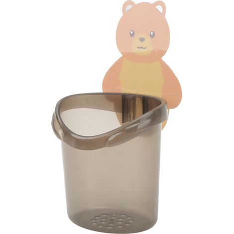 Wandmontierter Zahnbürstenhalter fürs Badezimmer, Zahnpasta-Aufbewahrungsbox, Aufbewahrungsregal für Zuhause, Grau (1/5)
