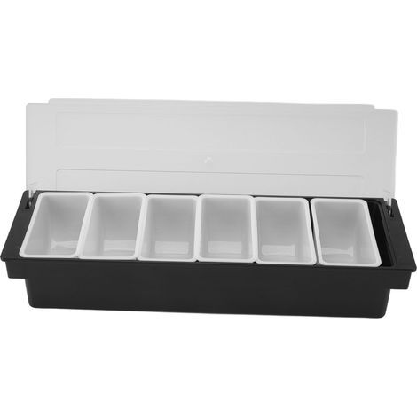 boîte de rangement pour fruits-Couvercle transparent en plastique-Détachable-6Une partition (1/5)