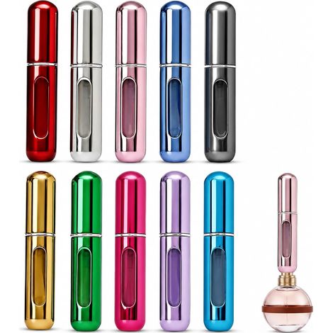 10 Pièces Vaporisateur Parfum Rechargeable, 5 ml Flacon Parfum Vide, Recharge Parfum avec Fenêtre Visible, Mini Vaporisateur de Parfum, Facile à Transporter et Idéal pour les Voyages (1/5)