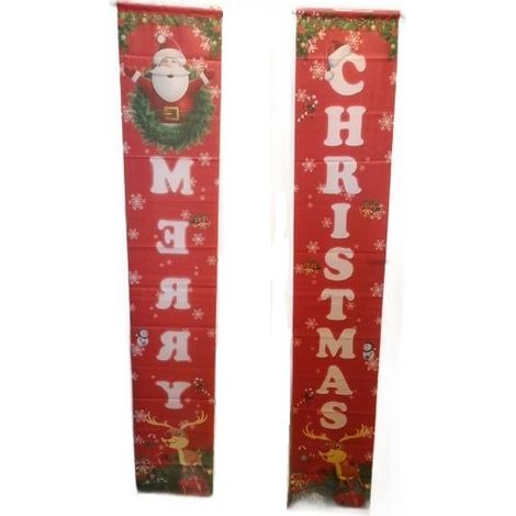 Dos pancartas navideñas de 184 x 32 cm, perfectas para Navidad. (1/4)