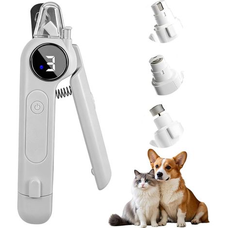 Tagliaunghie per animali domestici 2 in 1 con luce LED e lima per unghie, forbici per artigli per cani, gatti, conigli e altri piccoli animali (1/5)