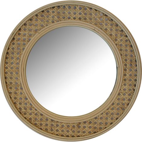 Miroir ovale 37x37 cm en rotin naturel