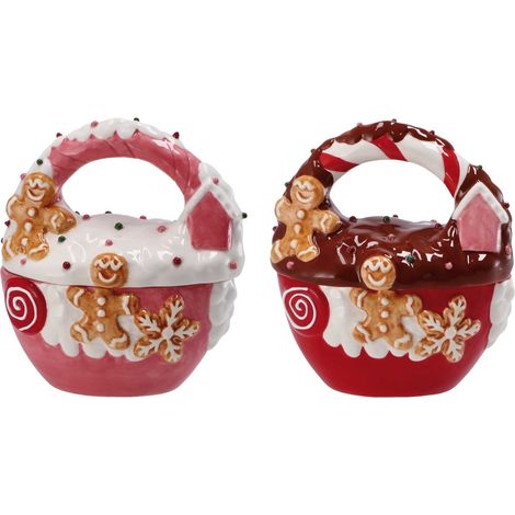 Ad Trend Scatola Natale 13 x 8 Cm H 14 Cm Ceramica Ass. Rosso 1 Pz (1/3)