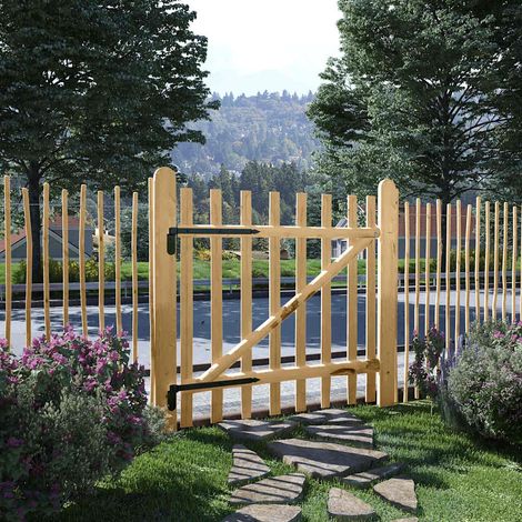 Portillon simple de clôture Bois de noisetier 100x100 cm (1/5)