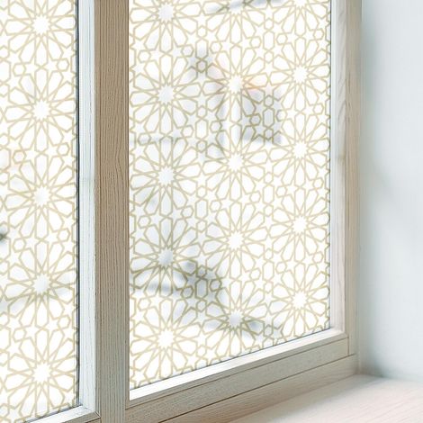 Klebefolie 100x146 cm Dekorfolie Blickdicht Folie für Badezimmer Sichtschutz Fenster Milchglas PVC Dekorativ Selbstklebend Geometrische Muster