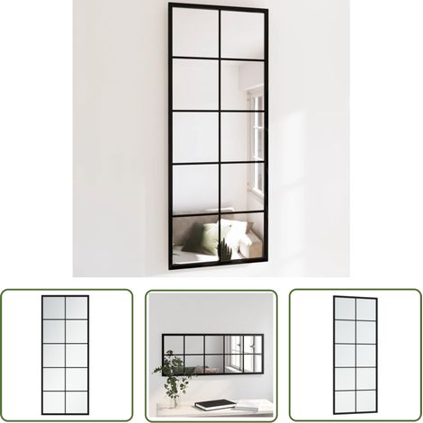 Furniture Limited - Miroir mural noir 100x40 cm métal (1/5)