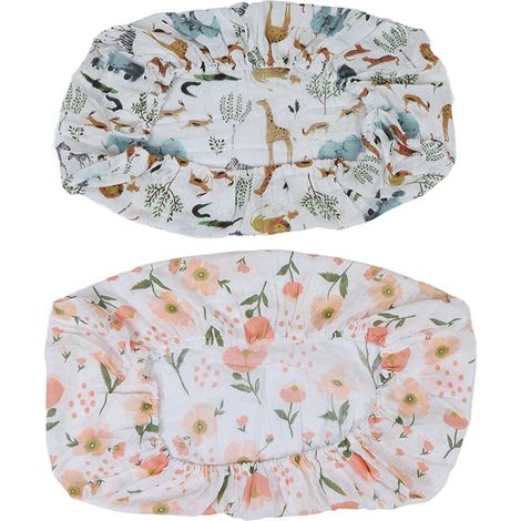 Housse de table à langer lavable en coton, 2 pièces imprimées pour nouveau-né (1/5)