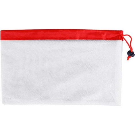 Set of 5 reusable, washable, and eco-friendly mesh bags for fruits and vegetables with drawstring closure for shopping and storing fruits and vegetables (1/5)
