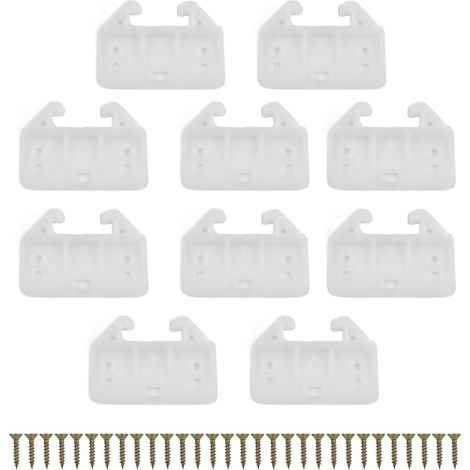 Kit de 10 glissières tiroir en plastique blanc avec vis, fixation pour (1/5)