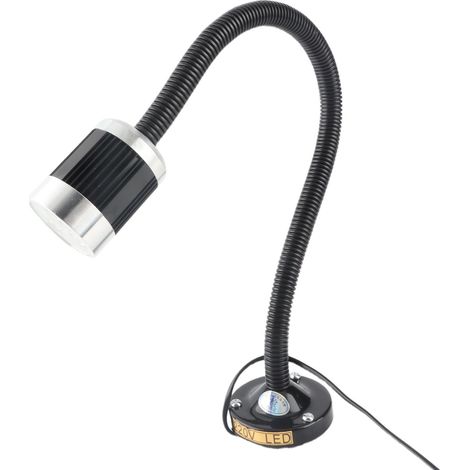 Lampe de travail à col de cygne à base magnétique ronde, LED industrielle, pour tour CNC, 220 V CA, 3 W (1/5)