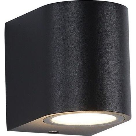 Applique extérieure GU10 IP44 en aluminium noir – Diffuseur en verre – Dimensions 68x81x92 mm – Pour éclairage jardin et terrasse (1/5)