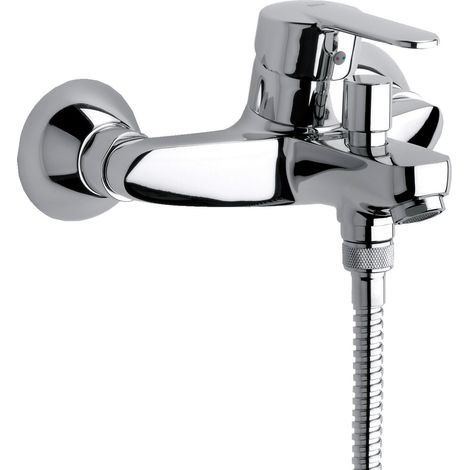 Roca – Mitigeur bain douche mural – Finition chrome – Entraxe 150 mm – Inverseur automatique pour passage bain/douche (1/5)
