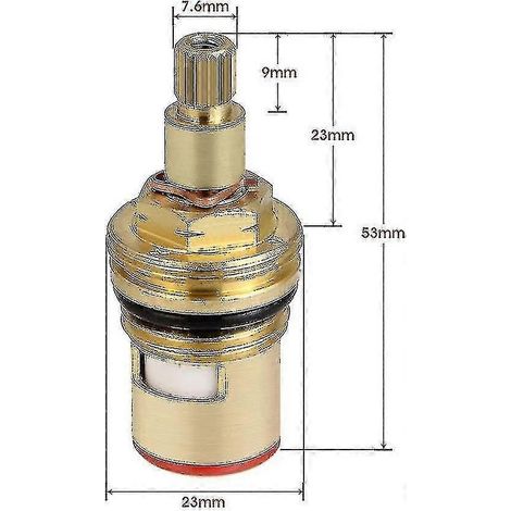 Lot de 2 têtes de robinet en céramique, cartouches en céramique, remplacement universel pour robinet en laiton 20 crans x 53 mm, pour cuisine et salle de bain - xdd-Yvan (1/3)