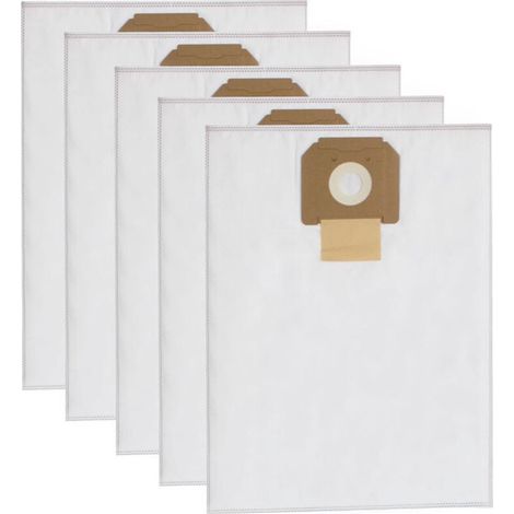 Accessoires de rechange pour sacs à poussière non tissés et sacs filtrants haute efficacité Bosch série GAS35 / 2607432037 (paquet de 5, usage commercial/industriel). (1/4)