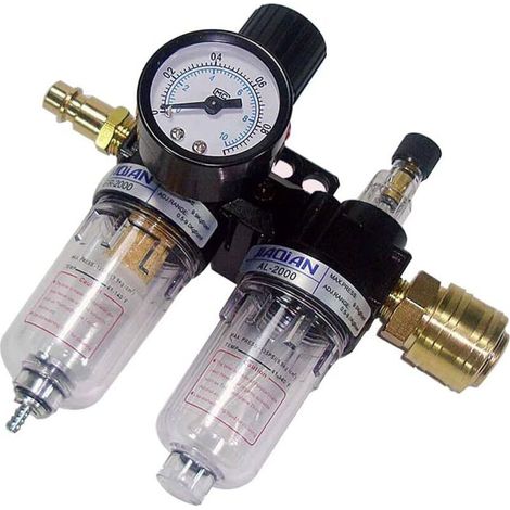 Filtre régulateur de pression d'air 1/4 pouce, séparateur d'huile et d'eau, régulateur de pression d'air pour outils pneumatiques (1/5)