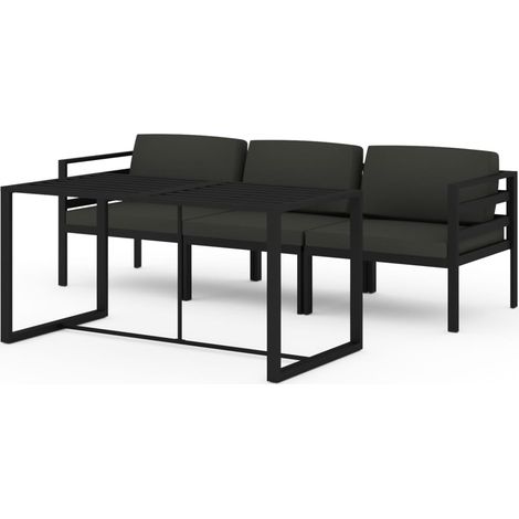 Maison Exclusive - 4-tlg. Garten-Lounge-Set mit Kissen Aluminium