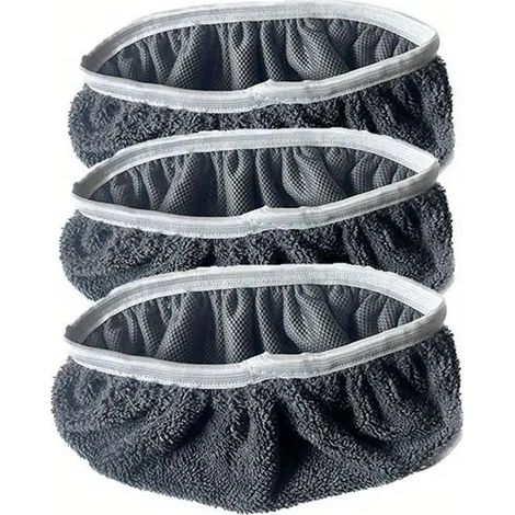 Lot de 3 lingettes microfibre, compatible balai plat, lavable réutilisable, usage humide et sec, pour sols durs (1/5)