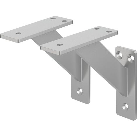 ML-Design 2 Stück Regalhalterung 120x120 mm, Silber, Aluminium, Schwebende Regalhalterungen, Regalwinkel, Wandhalterung für Regalbrett, Regalträger für Wandmontage, Wandregal Wandkonsole Regalstütze