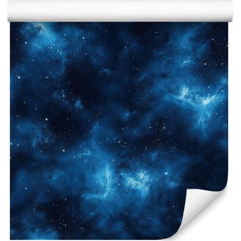 Papier peint aquarelle galaxie bleu marine, azur et turquoise 50x1000 cm (1/5)