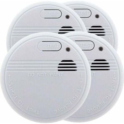 Set mit 4 NF-zertifizierten Rauchmeldern – 5 Jahre Garantie – 3 Jahre Batterielebensdauer – Inkl. Batterie und Installationszubehör