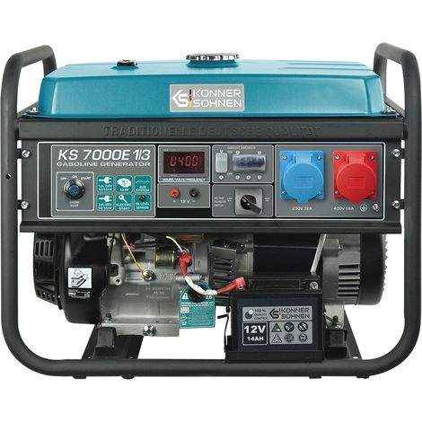 Könner & Söhnen – Générateur à essence 7000W – Système VTS monophasé/triphasé – Démarrage électrique – Réservoir acier 25L – Alternateur cuivre (1/5)