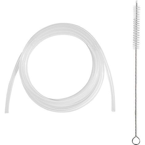 Tuyau à Lait de 2m,Transparent Tuyau avec Brosse de Nettoyage,Qualité Alimentaire Silicone Tubes D'aspiration du Lait pour Mousse de Lait Parfaite Compatible avec Les Machines à Café J-ura (1/5)