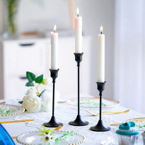 1 ensemble de chandeliers en alliage d'aluminium noir de style nordique, ornements simples en alliage, accessoires de mariage