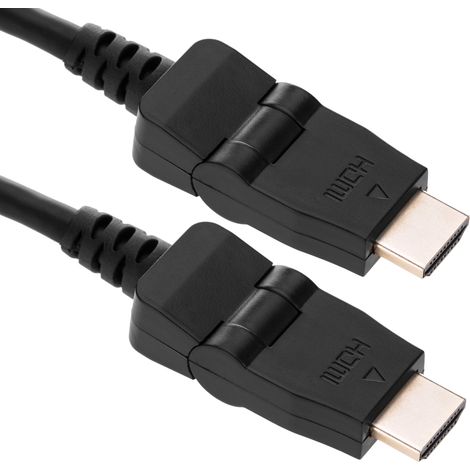 BeMatik - HDMI-A mâle vers HDMI mâle-A 2 m rotation de 180 degrés (1/5)