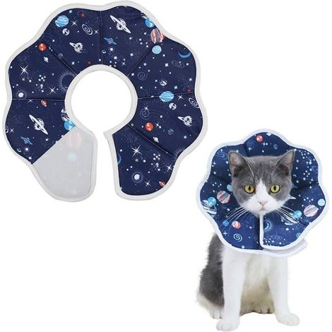 Collerettes pour Chat Anti-Morsure, Protection Ajustable, Comfy Cone pour Chat et Chiots, Doux, Protecteur, Réglable (1/5)