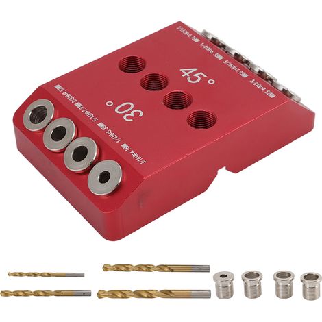 Lot de 3 guides de perçage multi-angles 30/45/90° pour menuiserie DIY, poinçon de localisation en bois