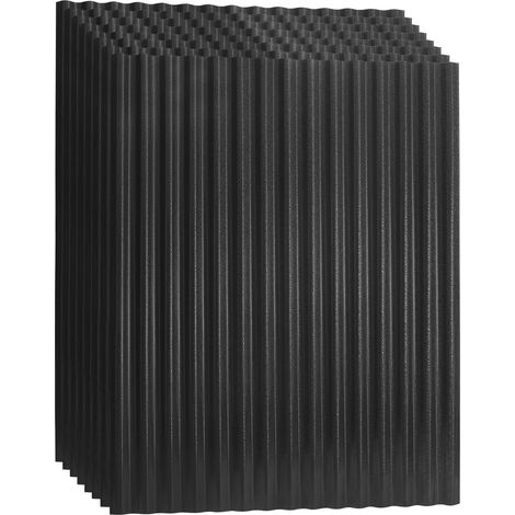 Wolketon Lot de 8 plaques ondulées ASA gris anthracite 117 x 93 cm, 1,5 mm, résistantes UV, acides, alcalis et sels, pour toiture extérieure (1/5)