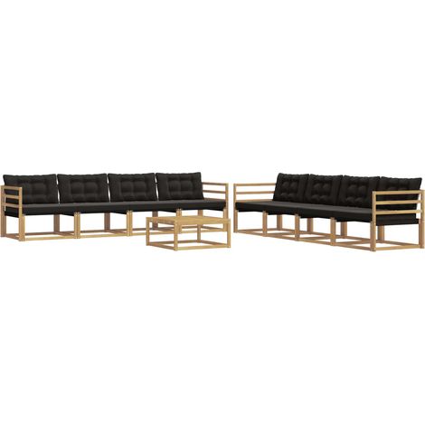 Outdoor Sofa Set 9 pcs White and Black 79 x 79 x 37 cm vidaXL (1/5)