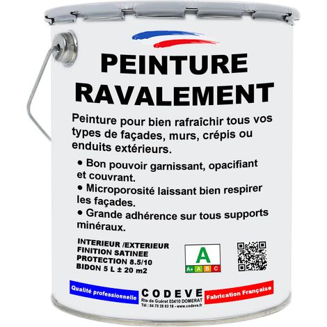 Peinture Ravalement - 5 L   - Codeve Bois - RAL 7022 - Gris terre dombre - Pour La Protection De Votre Façade, Mur, Béton, Crépi Ou Enduit.