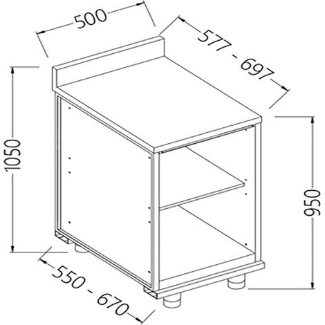 Meuble arrière neutre à dosseret - Diamond (1/2)