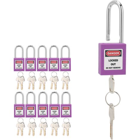 10 Lot de Cadenas à Code 38mm en Nylon Antirouille avec 20 Clés - Violet (1/5)