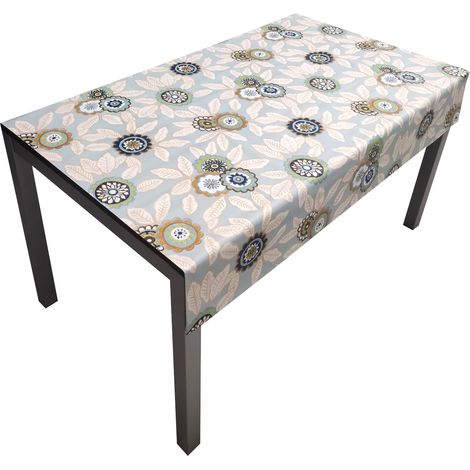 Mantel Composicion PVC Base Poliester Antimanchas Flores 140X140 CM