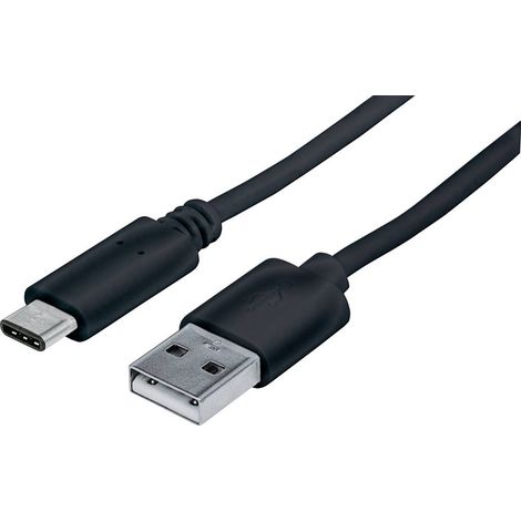 Manhattan Câble USB USB 2.0 USB-C® mâle, USB-A mâle 1.00 m noir certifié UL 353298 (1/4)