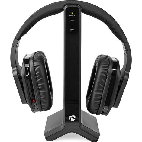 Auriculares TV inalámbricos  RF  Supraaural  Máximo tiempo de batería: 8 horas  25 m  Audio Digital  Muelle de carga  Negro (1/5)