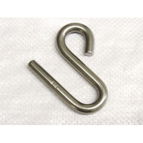 6MM Stainless Steel Long Arm S Hook - Hang Hanging Utensil Marine (1/2)